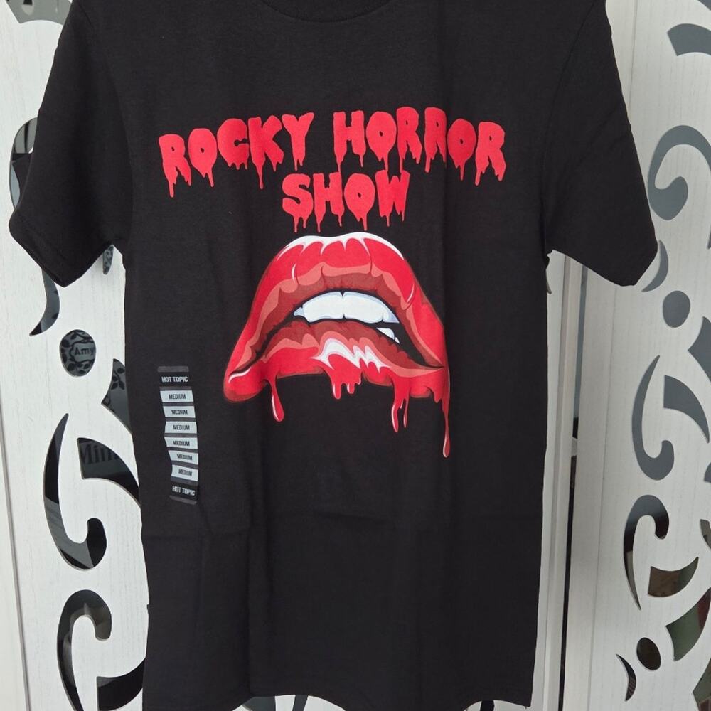 Rocky Horror Show Dripping Lips Graphic T Shirt Medium NWT Hot Topic Black